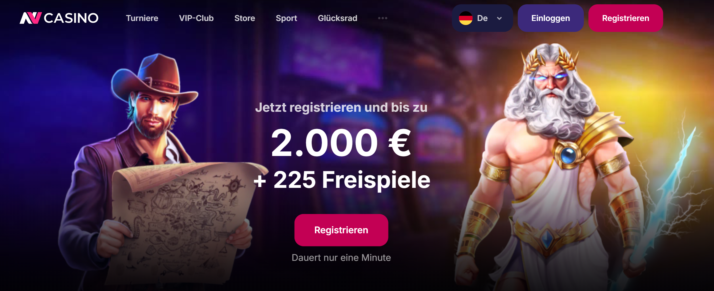 NV Casino &ndash; Startseite Screenshot
